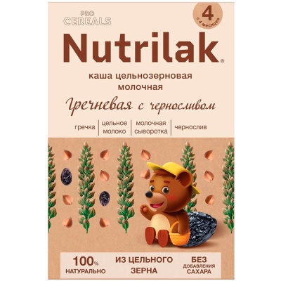 Каша Procereals Гречневая цельнозерновая с черносливом молочная 200 г Nutrilak 1